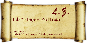 Lézinger Zelinda névjegykártya